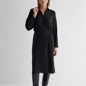 NWT Express half button up midi portofino shirt dress